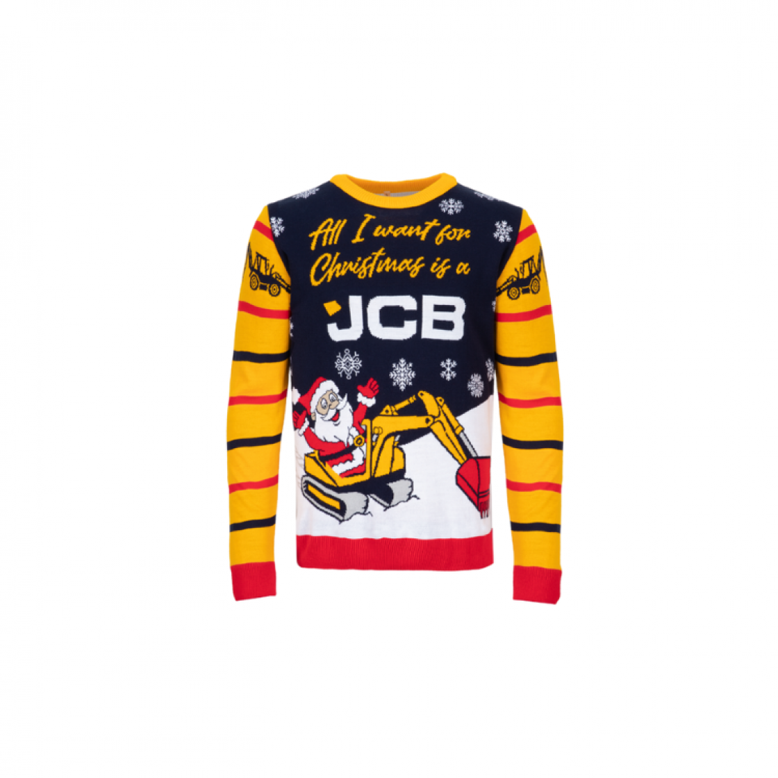 Božični pulover JCB- moder