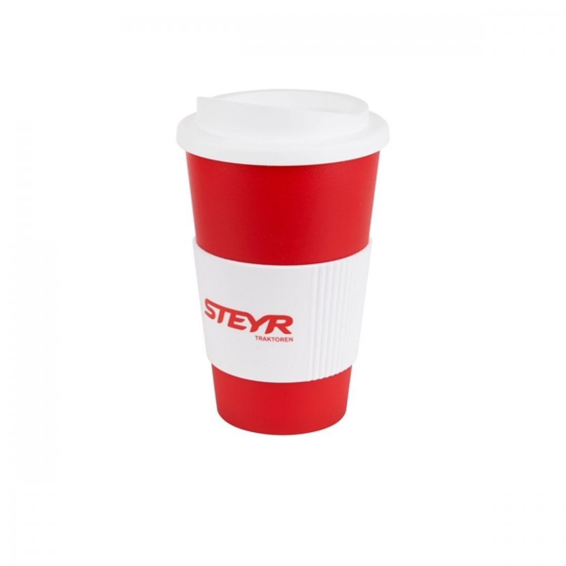 Šalica za kavu Steyr - bjela/crvena